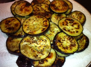 Gegrilde aubergine